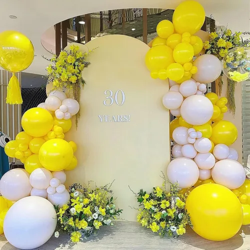 Miniatura 6 de FOTIOMRG - Globos amarillos de 12 pulgadas, paquete de 100 globos amarillos para cumpleaños, baby shower, Navidad, decoración de fiesta de abejas