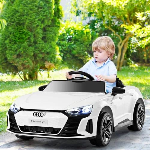 Miniatura 2 de OLAKIDS Audi RS e-tron GT - Vehículo eléctrico con licencia de 12 V con control remoto, funciona con pilas, juguete para niños pequeños con Blanco
