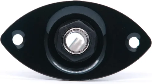 Miniatura 3 de Metal 1/4 "Oval Guitarra Entrada Jack Salida Placa Jackplate Socket para Fender Strat Tele (negro)