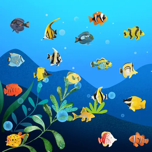 Miniatura 2 de SCAHOW 18 juguetes de peces tropicales para niños, juguetes surtidos de criaturas marinas en miniatura, peces de juguete falsos, mini figuras