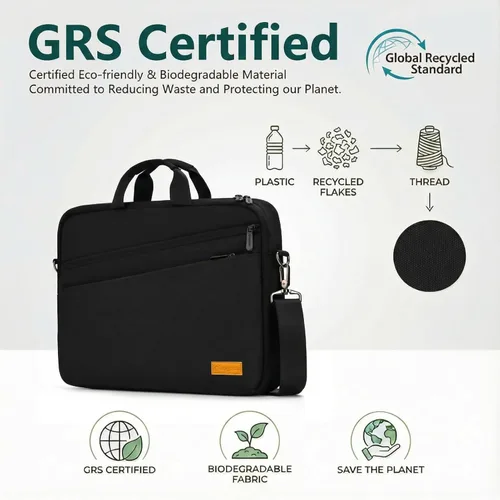 Miniatura 8 de bagasin Bolsa de hombro para computadora portátil de 15, 15.6 y 16 pulgadas, maletín de tela repelente al agua, ligero toploader, casual de negocios