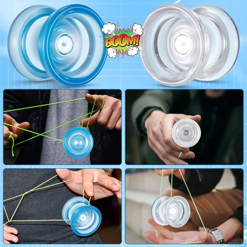 Miniatura 4 de Yoyo P02 Crystal Yo Yo Juego de 2 Piezas - Yoyo de Modo Dual Responsivo y No Responsivo, Yoyo de Giro con el Dedo, Yo-yo de Trucos