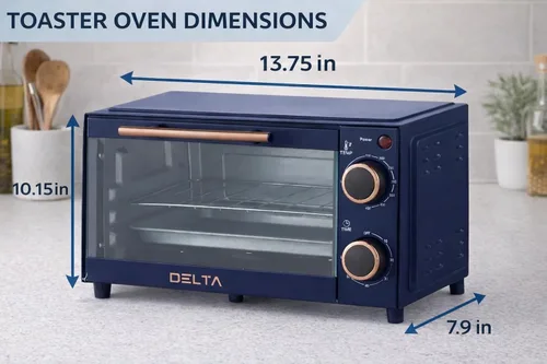 Miniatura 6 de Horno tostador de 2 rebanadas, horno pequeño de encimera, mini horno compacto para pizza de 9 pulgadas, con temporizador y control de temperatura