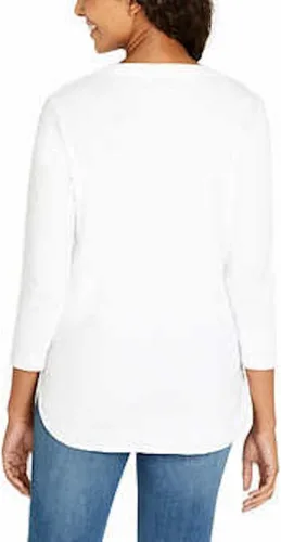 Miniatura 2 de KIRKLAND Signature - Camiseta de algodón con manga 34 para mujer