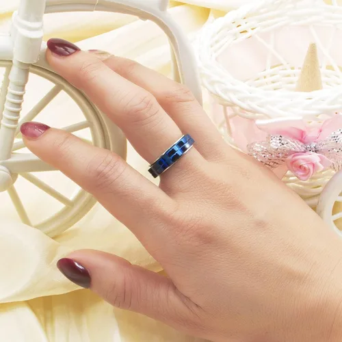 Miniatura 2 de AmorArtSky Anillos antiestrés para mujeres y hombres con ansiedad anillo giratorio de acero inoxidable de titanio, anillo para el pulgar, anillo