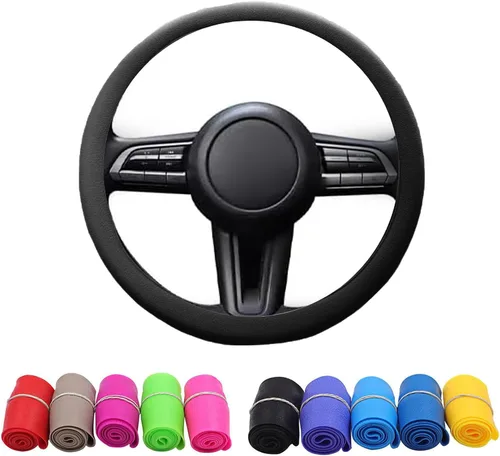 Miniatura 11 de Protector de Volante de Silicona Fresco Antideslizante, Funda Protectora de Volante, Funda Antideslizante para Volante de Coche, Funda de Volante