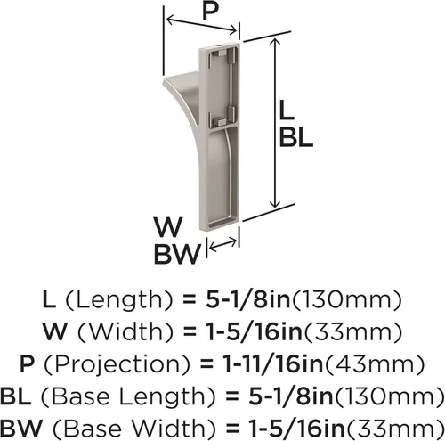 Miniatura 4 de Amerock HBX37014G10 - Gancho decorativo de pared Apex de una sola punta, gancho de níquel satinado para abrigos, sombreros, mochilas, bolsos