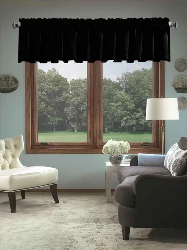 Miniatura 68 de Cortinas de cocina negras Ladity - 2 paneles de cortinas cortas opacas, 36 pulgadas, privacidad, niveles de café, cortinas de granja para ventana