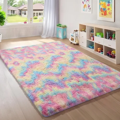 Miniatura 92 de Ophanie Alfombra Verde de Césped, Alfombras de Área para Dormitorio, Alfombra Shag Esponjosa de 4x6 pies, Suave Peluda Afelpada Linda para Niños 7