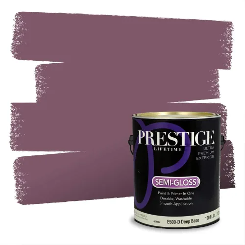 Miniatura 654 de Prestige Paints Pintura exterior e imprimación en uno, 1 galón, plano, coincidencia comparable de Valspar* Amber Rose*