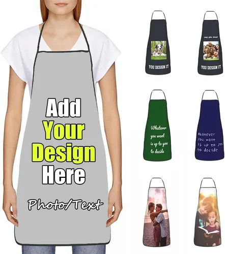 Miniatura 27 de Delantal Personalizado, Diseña Tu Propio Delantal de Cocina para Cocinar, Sube Tus Fotos Favoritas Logo, Añade Cualquier Nombre o Texto