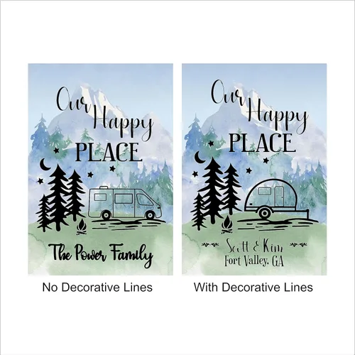 Miniatura 9 de Bandera personalizada para campamento – Letrero de decoración de campamento al aire libre personalizado – Regalo de Happy Camper para cámper