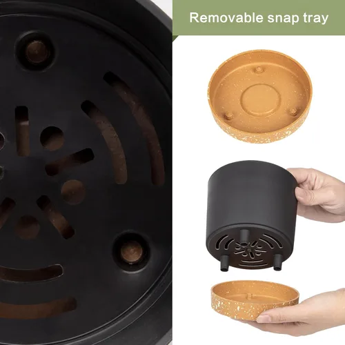 Miniatura 3 de QCQHDU Maceta de 5 pulgadas, paquete de 2 macetas para plantas de interior con agujeros de drenaje y platillo, macetas para exteriores, decoración