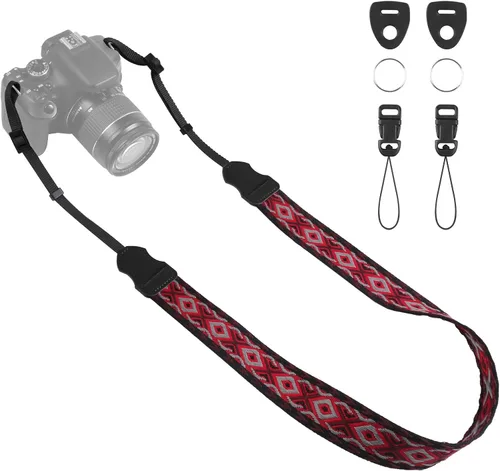 Miniatura 15 de Correa universal para cámara, correa para el cuello de la cámara, correas de hombro ajustables compatibles con Canon, Fujifilm, Nikon, Olympus