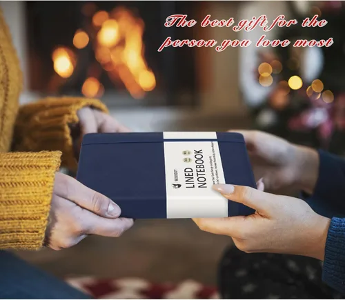 Miniatura 7 de Winkooy Cuaderno rayado, 366 páginas, 100 g/m² cuadernos con tapa dura de cuero para escribir, cuaderno clásico rayado A5 grueso para la universidad