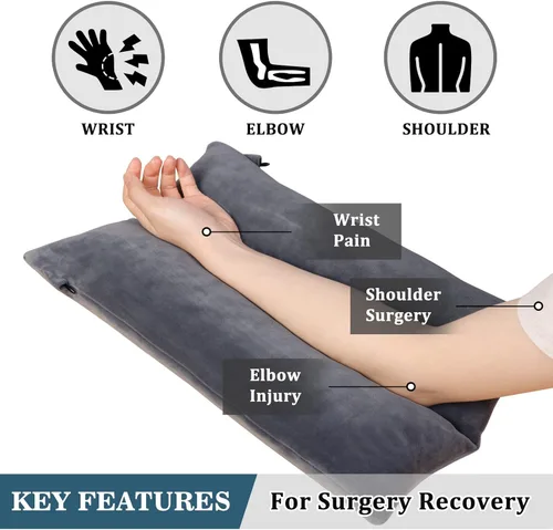Miniatura 4 de Almohada de elevación de brazo rellena de espuma viscoelástica triturada, almohada de elevación estabilizadora para hinchazón y circulación, alivio