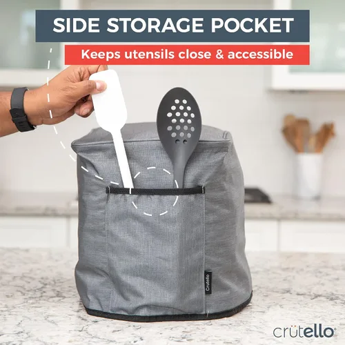 Miniatura 6 de Crutello Funda para freidora de aire con bolsillos de almacenamiento para freidoras de 2.8 a 4.8 cuartos de galón, se adapta a varias marcas