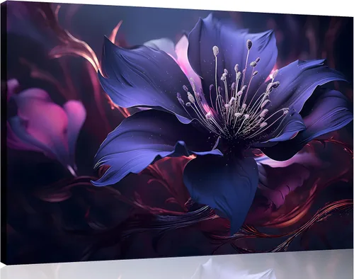 Miniatura 38 de TutuBeer 1 Panel Arte de Pared con Imagen Púrpura Arte de Pared en Lienzo Púrpura Abstracto Color Ciruela Impresión de Flores en Lienzo Pintura