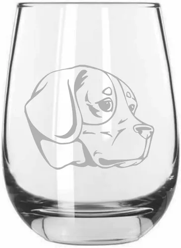Miniatura 522 de Sakhalin Husky Dog - Copa de vino grabada personalizada de 15.25 onzas sin tallo