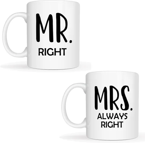 Miniatura 2 de MAUAG Juego de 2 tazas de café para el día de San Valentín, divertidos regalos de boda para pareja, esposa, marido, regalos de recién casado