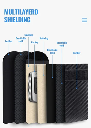 Miniatura 4 de lanpard Bolsa Faraday para Llaves de Coche, Bolsa Faraday, Soporte de Bloqueo de Señal RFID para Coche, Protector de Llavero, Jaula de Llavero