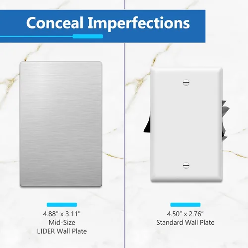 Miniatura 2 de LIDER Placa de pared de metal sin tornillos en blanco, resistente a la temperatura y a los impactos, acero inoxidable 304, mejora de decoración