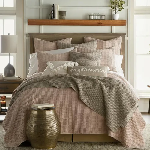 Miniatura 154 de Levtex Home Mills Waffle - Juego de colcha King (122 x 106 pulgadas) con 2 fundas de almohada (36 x 20 pulgadas) - Rubor - Juego de colcha de Blush
