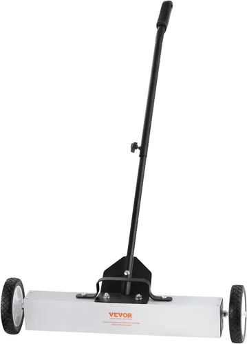VEVOR Barredora Magnética Rodante de 50 Libras con Ruedas, Barredora Magnética de Recogida Tipo Empuje, Barredora de Césped con Imán Grande de 24