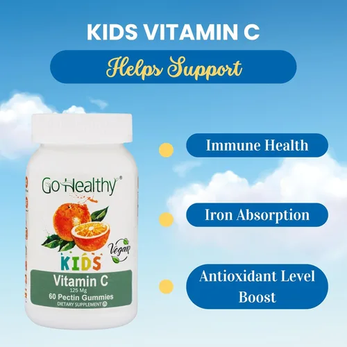 Miniatura 3 de Gomitas Go Healthy de vitamina C para niños, veganas, vegetarianas, sin OMG, sin gluten, kosher y halal, 60 porciones