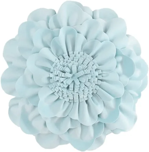 Miniatura 28 de JWH Funda de Almohada con Flores en Relieve Decorativa Floral Cojín Redondo Hecho a Mano para Casa Cama Sofá, 14 Pulgadas, Gris Morado