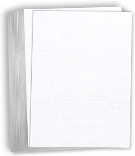 Hamilco Papel de cartulina con textura de lino blanco Resume – 8 1/2 x 11 pulgadas, grueso en blanco, peso pesado, 80 libras, cartulina para