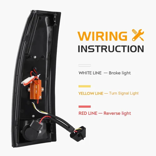 Miniatura 4 de Conjunto de luz trasera LED (humo) + tercera luz de freno (roja) para Chevy GMC C/K 1500 2500 3500 88-99, Silverado 94-98, Blazer 92-94 - 3 piezas
