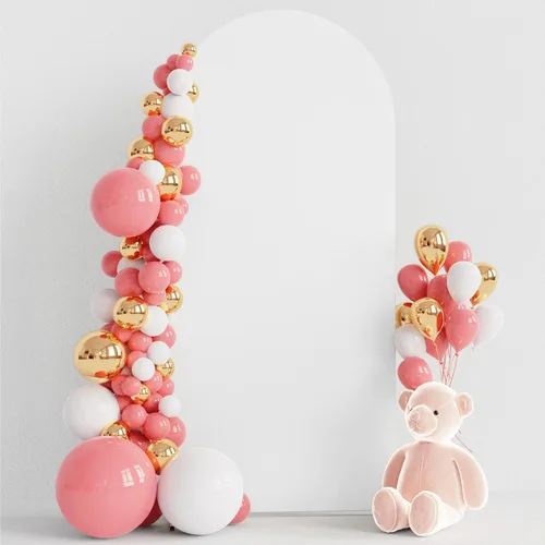Miniatura 6 de Wokceer Funda para Arco de Boda de 6.6 Pies de Spandex Ajustada Cubiertas para Soporte de Arco de Boda Parte Superior Redonda Chiara Funda de Telón