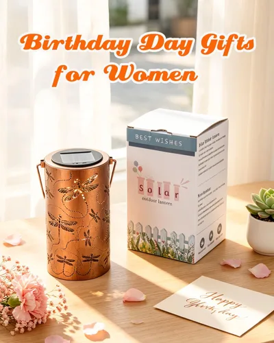 Miniatura 2 de ANYTALK Faroles Solares de Libélula para Exteriores Impermeables, Regalos de Cumpleaños para Mujeres Mamá Abuela, Luces Solares Colgantes