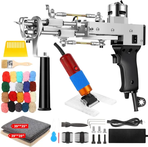 Kit de pistola de copeteo con cortadora de alfombra, pistola de alfombra con tijeras de copeteo, pistola de copeteo 2 en 1 de corte y bucle, kit de