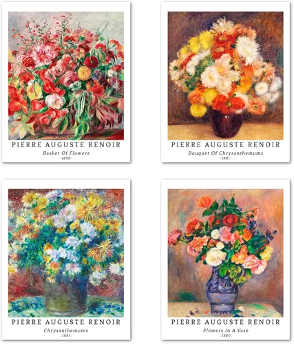 Miniatura 14 de Berkin Arts Juego de 4 impresiones artísticas sin marco, arte giclée, arte de flores de 8 x 10 pulgadas, decoración del hogar, plantas botánicas