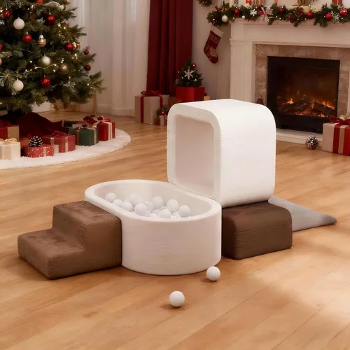 Miniatura 7 de BanaSuper Bloques de escalada para niños pequeños de 6 piezas con pozo de pelotas, juego de espuma suave, juguetes de escalada para bebés y niños