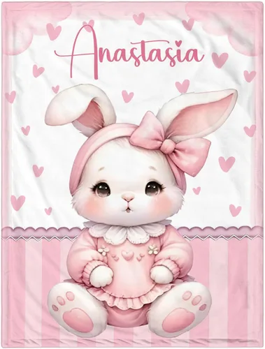 Miniatura 23 de Manta de Bebé Personalizada para Niñas, Manta de Bebé Personalizada con Nombre Súper Suave Mantas con Nombre Personalizado para Niños, Mantas