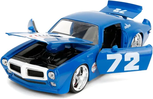 Miniatura 5 de Jada Big Time Muscle Chevron 1:24 1972 Pontiac Firebird - Coche fundido a presión, juguetes para niños y adultos (azul)