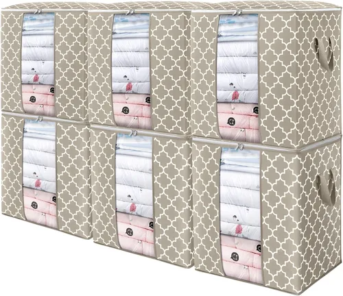 Miniatura 41 de WISELIFE Bolsas de Almacenamiento [3 Unidades/100L] Contenedores Grandes de Organización y Almacenamiento de Mantas y Ropa para Edredones, Ropa