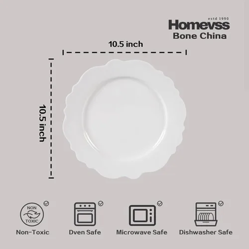 Miniatura 6 de HomeVss, Nuevo Juego de Vajilla de Porcelana de Hueso con Relieve Winds, Servicio para 4-20 Piezas Vientos en relieve