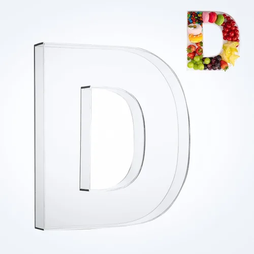 Miniatura 10 de Bandeja de 11" de Acrílico con Letras y Números – Bandeja Reutilizable y Rellenable para Aperitivos de Charcutería, Caja de Servir Postres