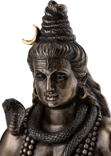 Miniatura 6 de Top Collection Estatua de Shiva en Padmasana Lotus Pose-Hindú Dios de destruir el mal, la ignorancia y la escultura de la muerte, figura