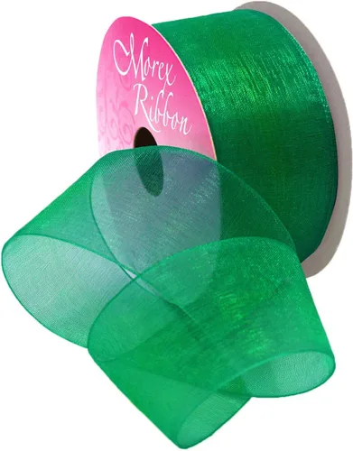 Miniatura 12 de Morex Ribbon 91803/100-609 Cinta de nailon Organdy, 5/8 pulgadas por 100 yardas, color rojo