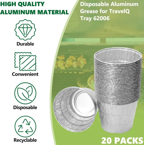 Miniatura 4 de Cubo de grasa para ahumador de pellets con paquete de 20 forros desechables de papel de aluminio para Traeger, Oklahoma Joe's, Pit-Boss, Camp Chef