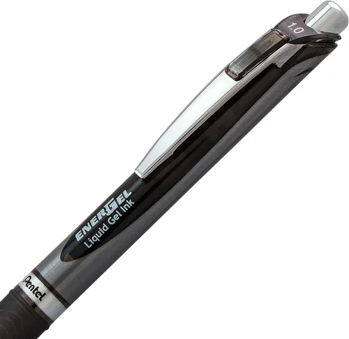 Miniatura 3 de Pentel Energel RTX - Bolígrafo retráctil de gel líquido, línea gruesa, punta de metal, tinta negra, paquete de 2 unidades (BL80BP2A)