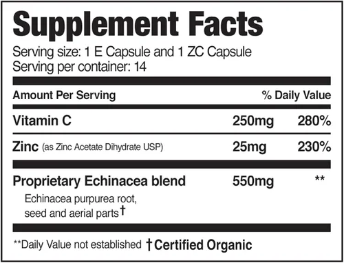 Miniatura 2 de EZC Pak Potenciador de apoyo inmunológico cónico de 5 días, suplemento de apoyo inmunológico de vitamina, equinácea, vitamina C de zinc, refuerzos