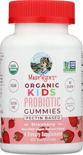 Mary Ruth's - Gomitas probióticas orgánicas de fresa para niños, 60 unidades