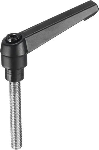 Miniatura 14 de uxcell Manija de palanca de sujeción ajustable M5 x 0.787 in óxido negro métrico acero al carbono macho roscado perillas de mano con botón