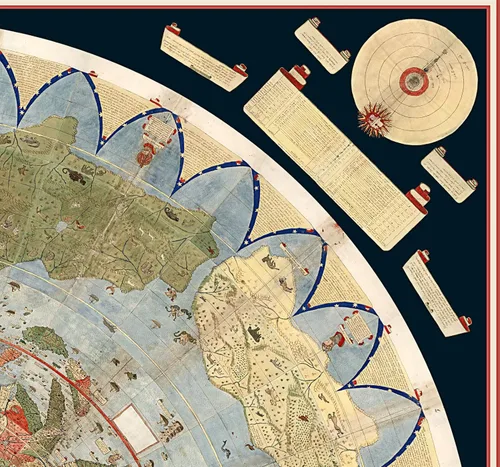 Miniatura 9 de 1587 Urbano Monte - Mapa del mundo para pared, póster plano sin marco, modelo de globo terráqueo, mapa histórico, cartófilos, regalos para amantes